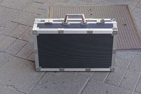 Strong metal suitcase for tools at street