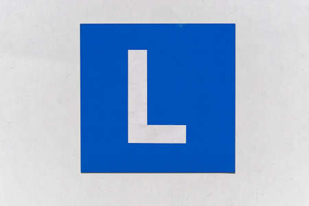 Newly licensed driver plate L at vehicle