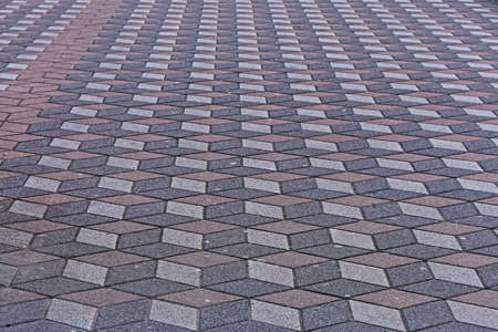 3d cubes pavement mosaic stone outdoor patio floor tilesの写真素材