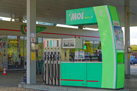 Budapest, Hungary - July 09, 2015: Mol petrol station near Budapest, Hungary.のeditorial素材