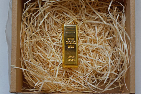 One big fine gold bar in nest box