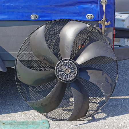 Used axial air ventilation electric fanの写真素材