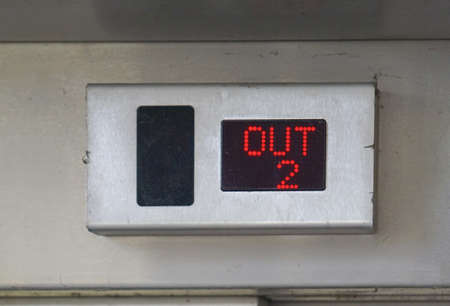 Out of order message at elevator displayの写真素材