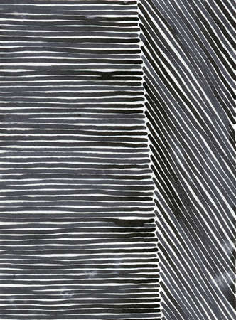 Hand painted ink asymmetrical decorative abstract on paper
