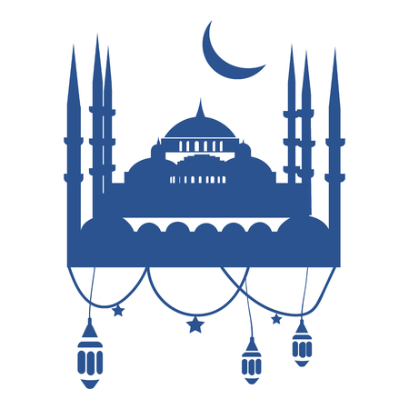 Ramadan Mubarak or Ramadan Kareem greeting card template. Ramadan, the ninth month of the Islamic calendar, is a month of blessing marked by prayer, fasting, and charity.の写真素材