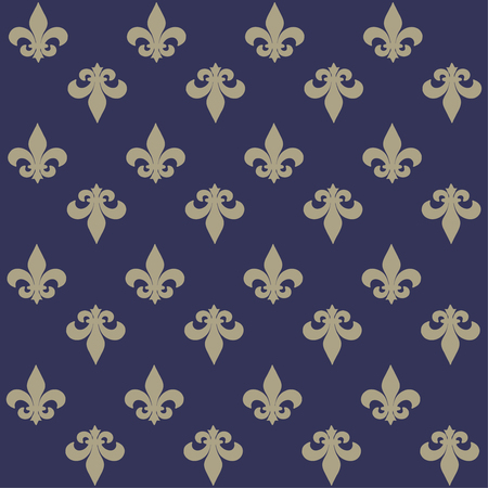 The fleur-de-lis or flower-de-luce seamless pattern. Background with royal French lily.の写真素材