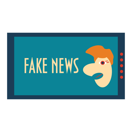 Fake News Concept. Corrupt hoax media satire vector illustration could be used as a sign, banner or icon. Anti Fake News poster.の写真素材