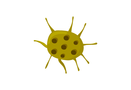 Virology vector illustration: cartoon virus isolated. Virus or bacteria i.のイラスト素材
