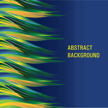 Blue background with abstract wavy stripes on the side and free space.Vectorのイラスト素材