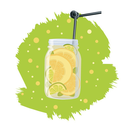 lemonade in a , cocktail, summer cocktailのイラスト素材