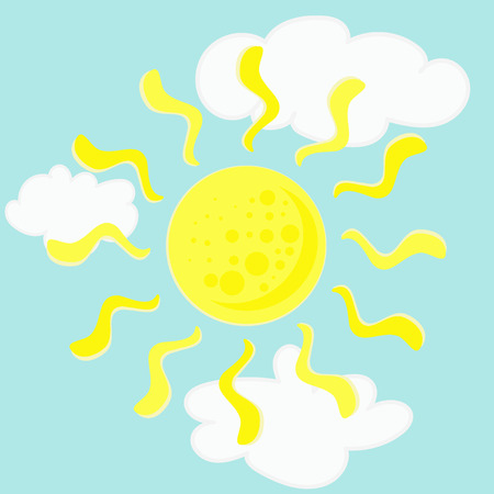 Sun in cloudsのイラスト素材