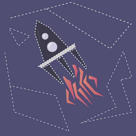 Rocket in Space with Constellationsの写真素材
