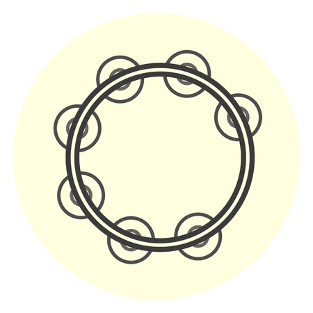 Flat tambourine icon, simple music instrument iconのイラスト素材