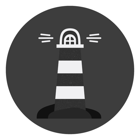 Lighthouse icon, black and white lighthouse symbolのイラスト素材