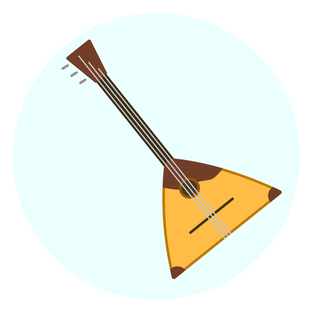 Flat vector balalaika icon, russian music instrumentのイラスト素材