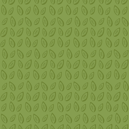 Monochrome green seamless pattern with hand drawn leaves. Trendy vector cute small leaf texture for textile, wrapping paper, background, surface, cover, web designのイラスト素材