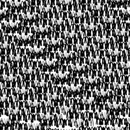 Abstract grunge seamless pattern with mess of black hand drawn swirl ornament of brush strokes...
