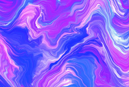 Bright blue and purple horizontal wavy marble background. Abstract colors vibrant sky texture for...