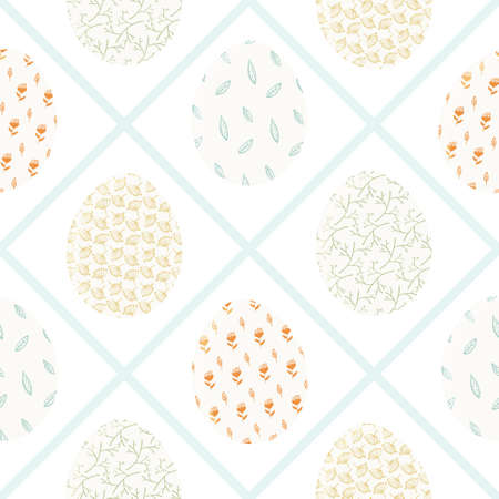 Tender light pattern with Easter eggs and branchesのイラスト素材