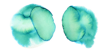 Vibrant emerald green gradient watercolor stains