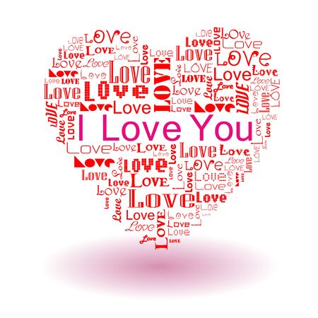 Vector valentine s day-Love text in heartのイラスト素材
