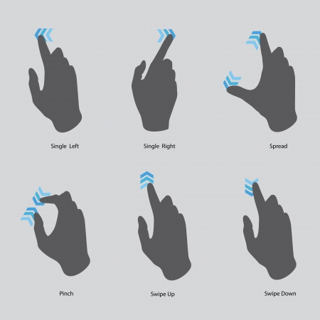 touch screen gesture, interface setのイラスト素材