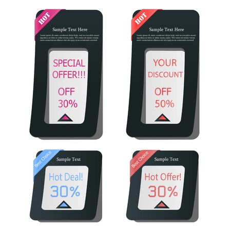 web banner elements design-discount label best for web sale,hosting and advertisement のイラスト素材