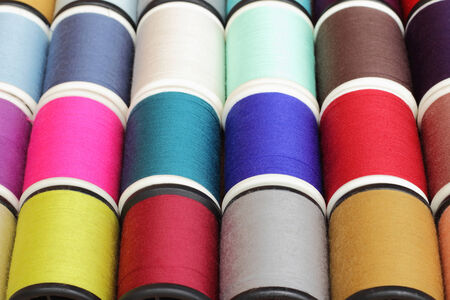 Spools of thread  multicolored closeup