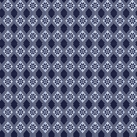 Seamless embroidered vector decorative flora bloom pattern in the style of a traditional like...