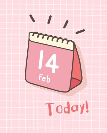 Happy Valentine's Day isometric calendar, Valentines Day background, Valentine card and posterのイラスト素材