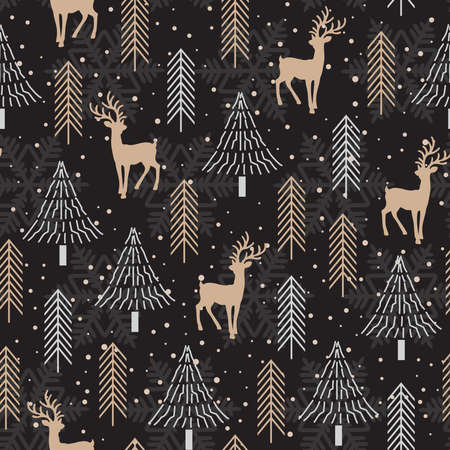 Christmas tree seamless pattern background, wrapping paper, pattern fills, winter greetings, web...