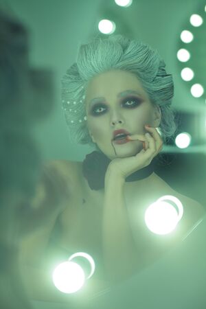 Halloween makeup style. Blood queen. Bride of Dracula image.の写真素材