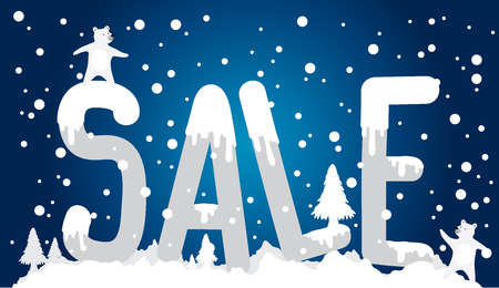vector illustration promotion shopping online colorful sale of winterのイラスト素材