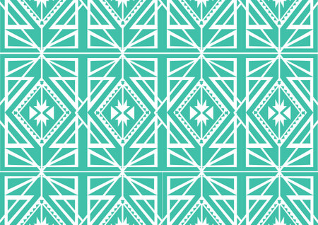 Ethnic geometric seamless pattern design. Aztec fabric carpet mandala African American Indian textile decoration wallpaper. Native geometric chevron texture vector illustrations background.のイラスト素材