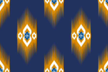 Ethnic geometric seamless pattern design. Aztec fabric carpet mandala African American Indian textile decoration wallpaper. Native geometric chevron texture vector illustrations background.のイラスト素材