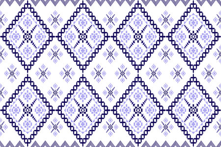 Ethnic geometric seamless pattern design. Aztec fabric carpet mandala African American Indian textile decoration wallpaper. Native geometric chevron texture vector illustrations background.のイラスト素材