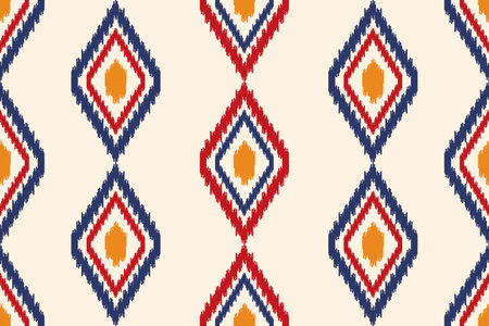 ikat seamless diamond pattern Can be used in fabric design for background, wallpaper, carpet, textile, clothing, wrapping, accessories, decorative paper, embroidery illustrationのイラスト素材