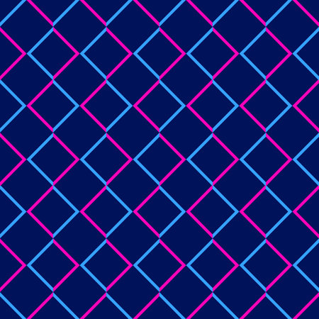 vector geometric beautiful seamless pattern with square lines pink and blue seamless background dark blue texture, Design for background, wrapping paper, print and backdropのイラスト素材