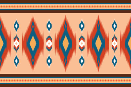 ikat seamless pattern. Can be used in fabric design for fabric, clothes, decorative paper, wrapping, embroidery, illustration, vectorのイラスト素材