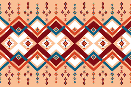 ethnic geometric seamless pattern. Design for fabric, clothes, decorative paper, wrapping, embroidery, illustration, vector, batik pattern, ethnic pattern, Aztec patternのイラスト素材