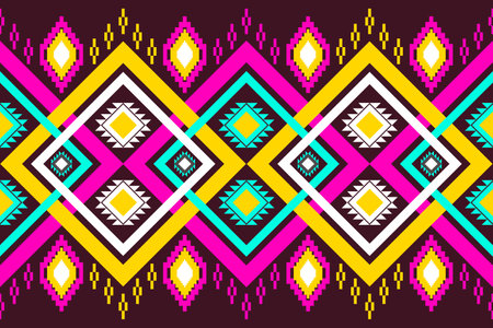 Geometric ethnic seamless pattern Oriental ethnic pattern traditional background, tribal seamless pattern Design for carpet, wallpaper, clothing, wrapping, fabricのイラスト素材