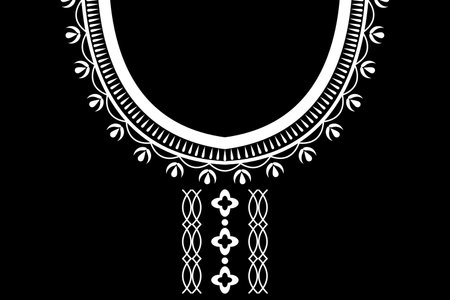 ethnic collar lace oriental pattern traditional on black background.のイラスト素材