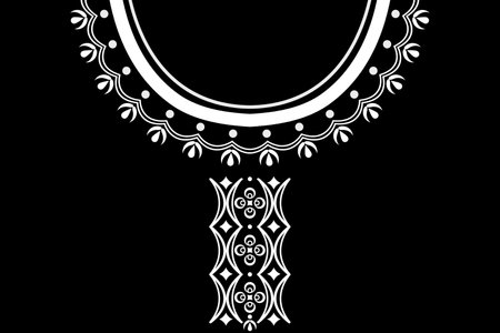 ethnic collar lace oriental pattern. Aztec style embroidery abstract vector illustration. Designs for fashion texture, textile, fabric, shirt, clothのイラスト素材