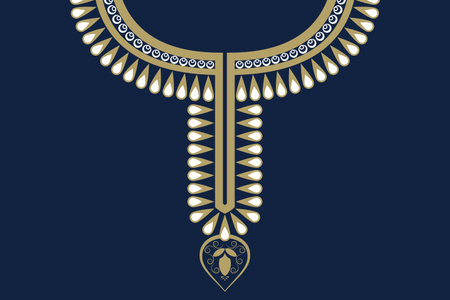 ethnic necklace embroidery pattern. Aztec style embroidery abstract vector illustration. Designs for fashion texture, textile, fabric, shirt, clothのイラスト素材