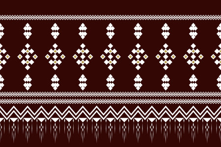 Geometric ethnic pattern traditional Design for background,carpet,wallpaper,clothing,wrapping,Batik,fabric,Vector illustration embroidery style.のイラスト素材