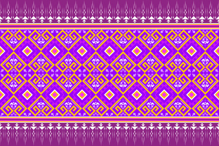 Geometric ethnic pattern traditional Design for background, carpet, wallpaper, clothing, wrapping, Batik, fabric, Vector illustration embroidery style.のイラスト素材