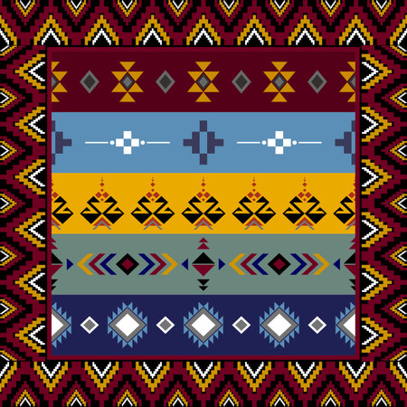 Tribal ethnic seamless pattern. Aztec geometric vector background.