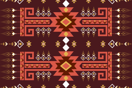 Geometric seamless ethnic pattern. Geometric ethnic pattern can be used in fabric design for clothes, decorative paper, wrapping, textile, embroidery, carpet, tribal patternのイラスト素材