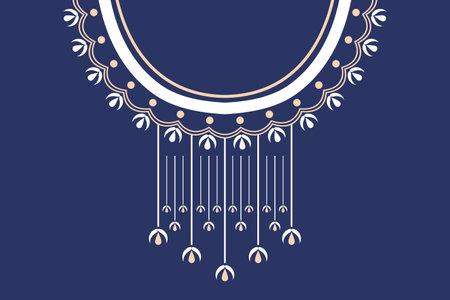 Ethnic necklace embroidery pattern. Designs for fashion texture, textile, fabric, shirt, clothのイラスト素材