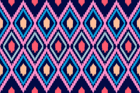 ikat seamless pattern abstract background for textile design. Can be used in fabric design for clothes, wrapping, carpet, fashion, textile, fabric, shirtのイラスト素材